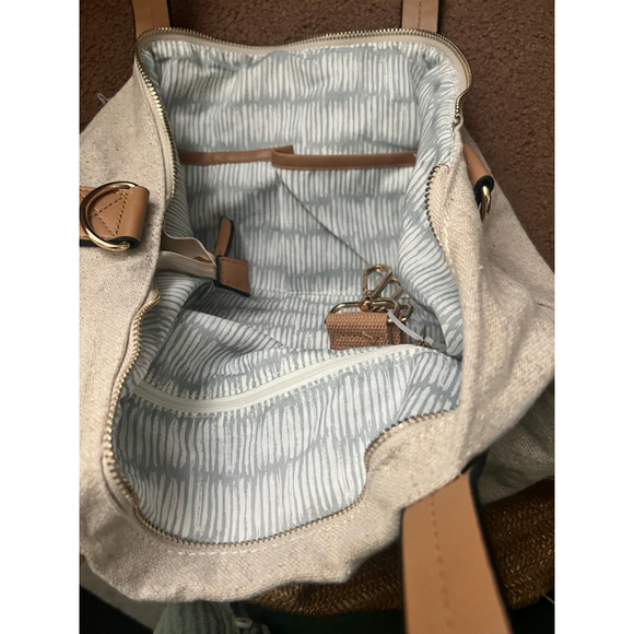 Women's Unbranded “Going Places!” Canvas Straw Tote Bag - Picture 3 of 4